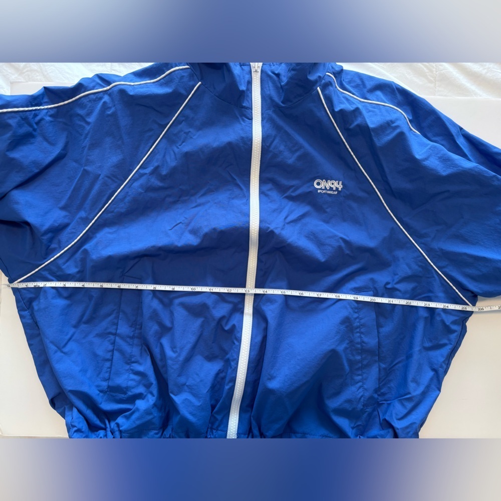 Old Navy Blue Nylon Windbreaker Jacket Cinch Waist XL - Picture 11 of 12